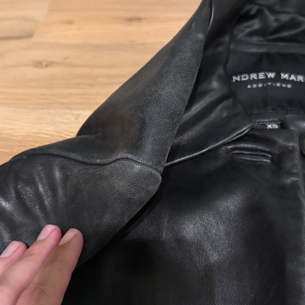 Andrew Marc 100% Black Leather Jacket - Picture 8 of 9